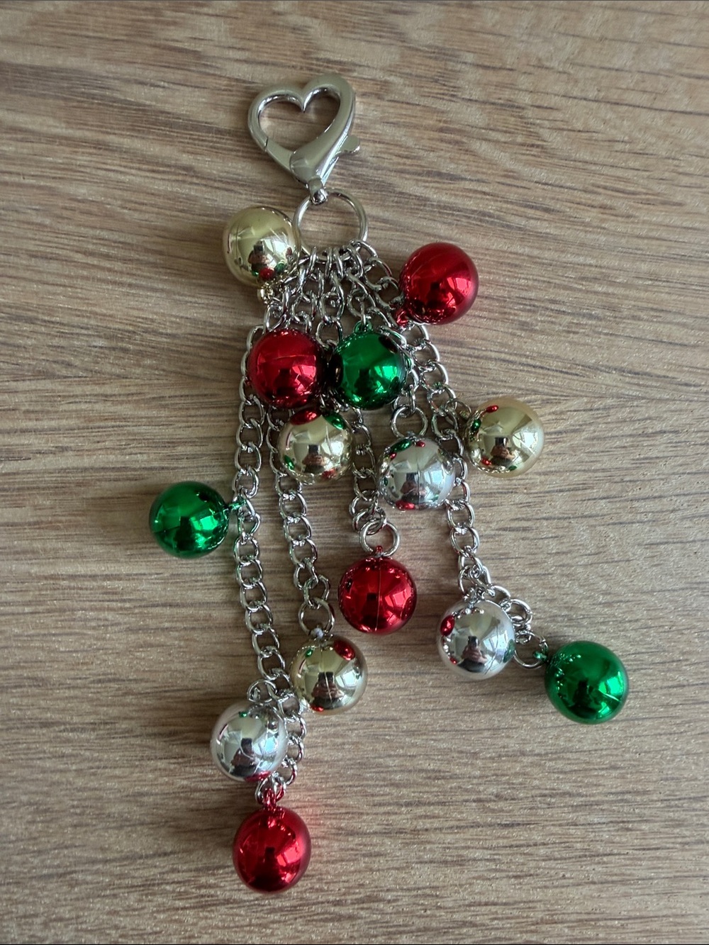 HAND CRAFTED CHRISTMAS ORNAMENT BAG CHARM Festive Holiday Purse Clip Key Ring - Picture 4 of 8